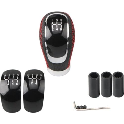 3 stalls Gear shift knob Leather shift head Car modified PU lever manual shift head