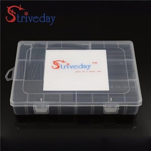 380Pcs/Box Assortment Ratio 2:1 Polyolefin Heat Shrink Tube Tubing Sleeving Wire Cable Kit 1MM 2MM 3MM 4MM 5MM 6MM 8MM 10MM 12MM