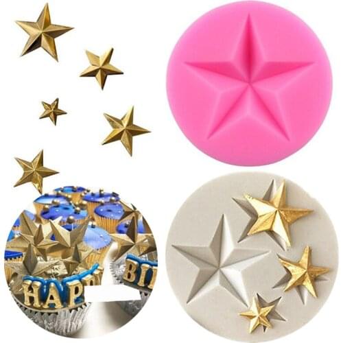 3D DIY Star Cake Mold Chocolate Fondant Decorating Baking Sugarcraft Silicone Mould