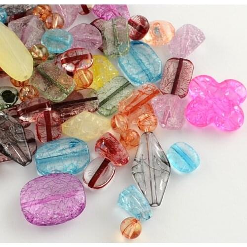 500g Mixed Style Transparent Acrylic Beads For DIY Jewelry Accessories Making Necklaces Bracelets Handicrafts Supplies Mix Color