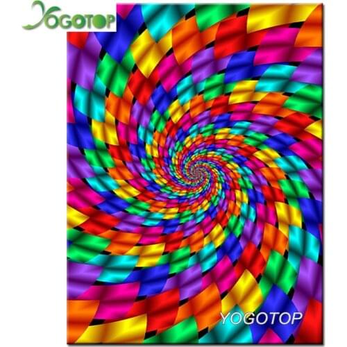 5d diamond Embroidery rainbow Full Drill abstract flowers sense of sight diy diamond painting Cross-Stitch set mosaic art YY1636