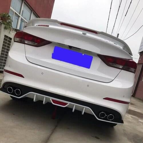 For Accessories Spoiler Hyundai Elantra 2015 16 17 18 ABS Material Primer Color Rear Wing Roof Spoiler Band Brake Light Elantra