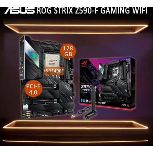 Asus ROG STRIX Z590-F GAMING WIFI Motherboard With Intel Core i5 11400F Motherboard Combo Gaming 4.4GHz Intel Z590 Mainboard Set
