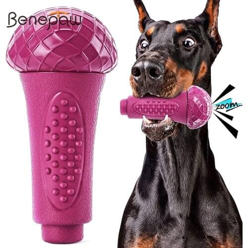 Benepaw Durable Large Dog Toys For Aggressive Chewers Nontoxic RubberTreat Dispensing Pet Toys Squeaker Teeth Cleaning