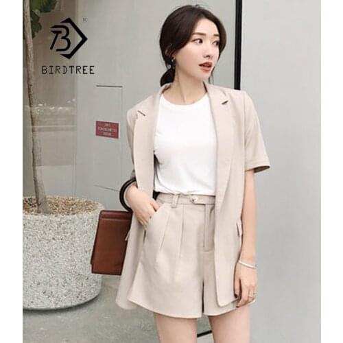 New Arrival Womens Solid Single Button Blazer & High Waist Shorts Elegant Office Lady Classic Suits Plus Size Hots S87468X