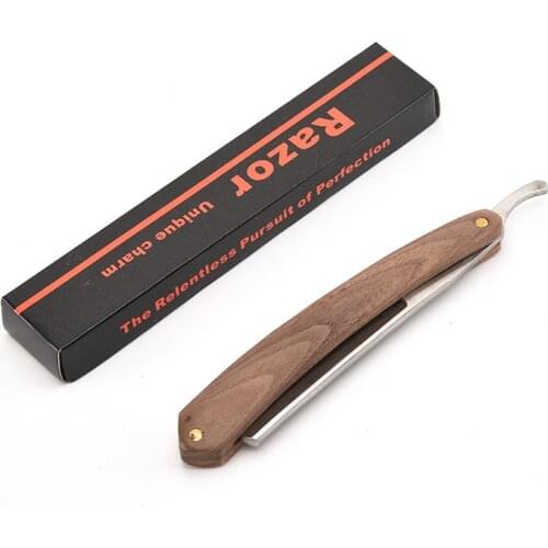 Classic Shave Straight Edge Razor Folding Shaving Knife Manual Razor Aluminum Handle Gifts for Men Facial Hair Shaver