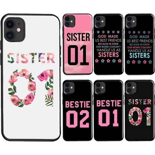 Bestie Sister 01 02 Best Friend Case For iPhone 12 mini 11 Pro Max XR X XS Max 6S 7 8 Plus SE 2020 TPU Cover Shell