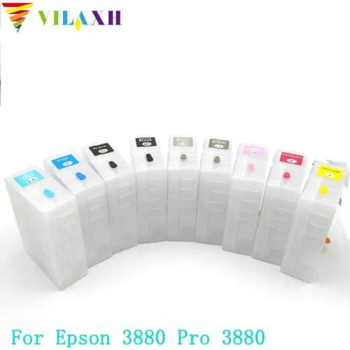 Vilaxh 9color T5801 compatible for Epson t5801-t5809 ink cartridge for Epson pro 3880 pro3880 with chip