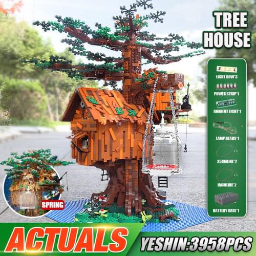MOULD KING 16033 Creative Toys The Tree House Model Building Blocks With Led Parts Assembly Funny Bricks Kids Christmas Gifts