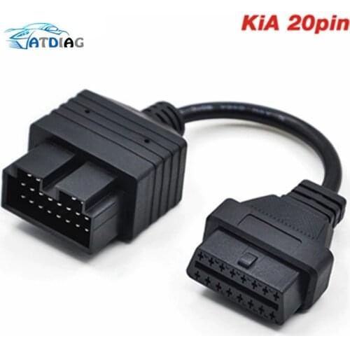 For KIA sportage Diagnostic Cable OBD 20 pin to OBD 2 16pin Car Diagnostics Adapter 20 pin for KIA 20pin OBD2 Car Connector