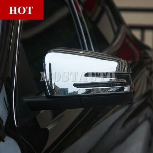 For Benz GLA X156 ABS Side Rearview Mirror Frame Trim Cover 2013-2018 2pcs Car Accessories Interior Car Decor Car Trim