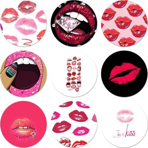 Sexy Girl red Lips Protector Icons Pins Badge Decoration Brooches Metal Badges For Backpack Decoration