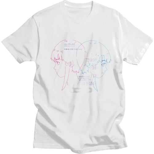 Serial Experiments Lain Iwakura T-shirt Men Novelty T Shirts Short Sleeve Glitch Aesthetic Manga Anime Tshirt Cotton Tee Top