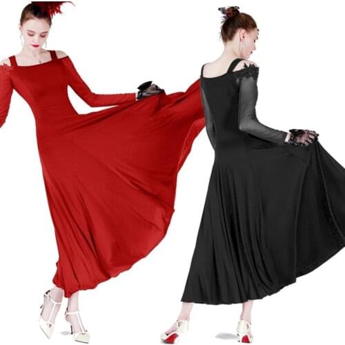 Spanish dresses dance ballroom waltz dress for dancing ballroom dance dress waltz ballroom practice wear flamenco dress Mesh