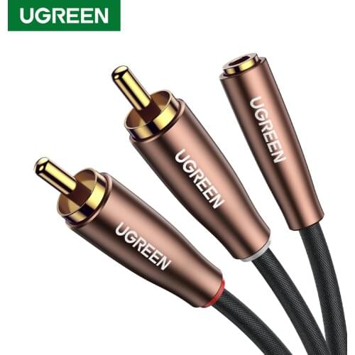 UGREEN RCA Cable 3.5mm Female to 2 RCA Male Stereo Audio Adapter Hi-Fi Sound RCA Y Splitter Dual Shielded Aux RCA Y Cord