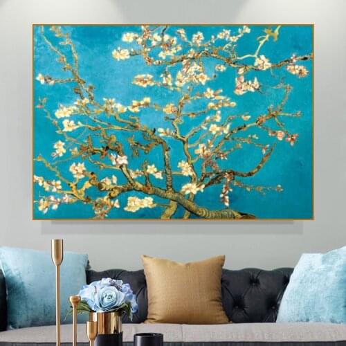 Canvas Painting Van Gogh Almond Blossom Famous Print Reproduction Impressionist Flower Wall Art Picture Home Decor Cuadros