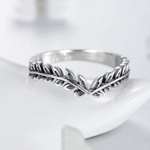 100% 925 Sterling Silver Pan Ring Simple And Personalized Ear Of Wheat And Rice Ring For Women Wedding Party Fashion Jewelry