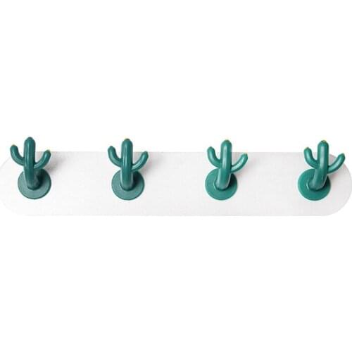 Creative Cactus Hook Household Cartoon Traceless Hook Sticky Hook Behind The Door Bathroom Bathroom Free Of Punching And Stick