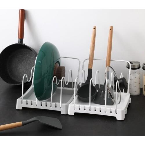 Kitchen Pots Storage Rack Holder Cookware Shelf Drainer Cutting Board Pan Lid Pot Cover Holder Rack Stand Kitchen Organizer