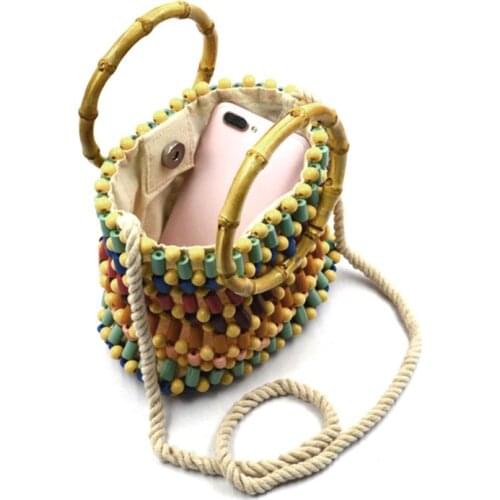 Fashion Bamboo Shoulder Bag Crossbody Messenger Holiday Summer Beach Bags for Women