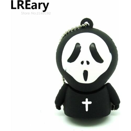 Cartoon ghost usb flash drive disk black death man memory stick Pen drive Halloween computer gift pendrive 4gb 8gb 16gb 32gb