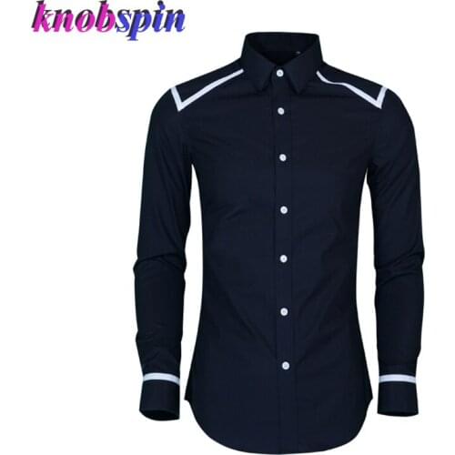 Anti-Wrinkle Slim 80% Cotton Men shirt 2019 long sleeve turn-down collar Casual chemise homme Brand business male Dress Shirts