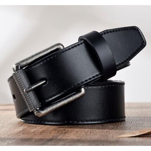 [DWTS]Men belt male leather belt men high quality genuine leather strap belt pin buckle fancy vintage jeans free shipping