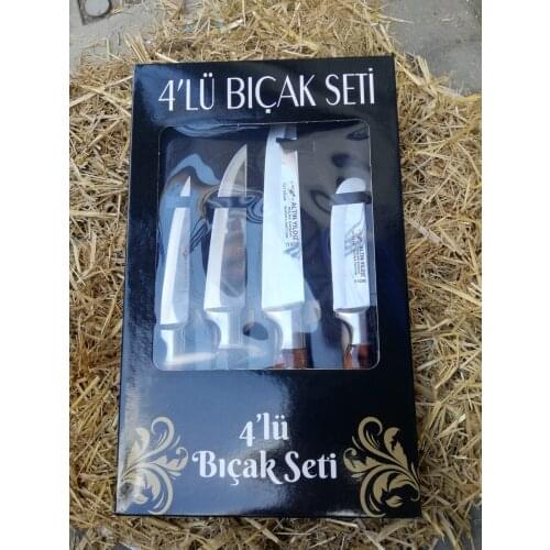 ALTINYILDIZ 4 Pcs Set Stainless Forged Kitchen Chef Knife Tool Accessories For Meat Steak Butcher Curved Knive