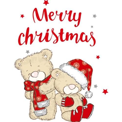 NEW Sticker Merry Christmas Parch Heat Transfer Patches FOR Clothing Decoration Diy Accessory It On Iron-on Patches