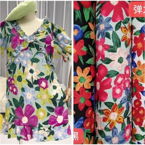 New hot style printcloth seersucker holiday wind big flower printed fabric / 1 m