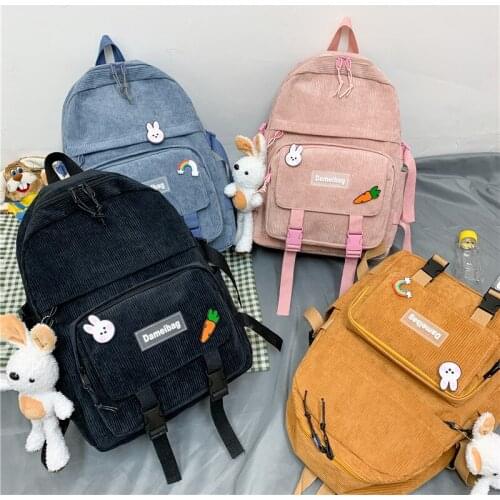 New Casual Backpack Fashion Velvet Women Backpack Korean Leisure Cute School Bags For Teenage Girls Shoulder Bags Mochilas