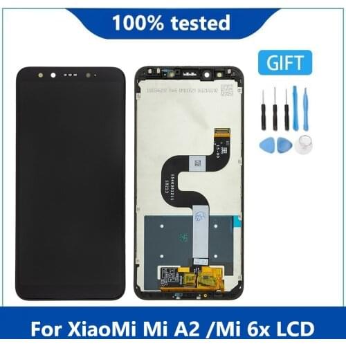 Original Display For XiaoMi Mi A2 MIA2 LCD Display Screen Replacement For XiaoMi 6X LCD Digiziter Assembly With Frame