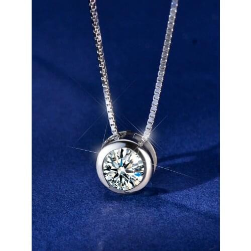 Bubble Style Classic 1ct Moissanite Necklace For Charm Women , S925 sterling silver ,Test Passed,Woman Girl Gift,Jewelry Simple