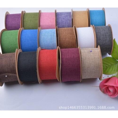 Selling bridal bouquets decorating Christmas wedding decorations ribbons 17 colors linen rolls imitation linen ribbon