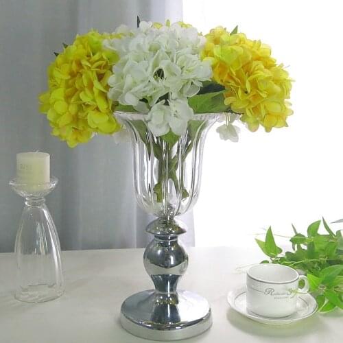 Luxury Crystal Glass Vase Tall Transparent Vase Classical American Flower Arrangement Home Decoration