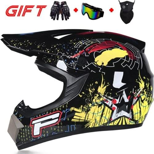 Electric Vehicle Beach Cross-country Helmet Four Seasons Men and Women Speed Down Helmet Go Kart Full Helmet Goggle Mask Gloves