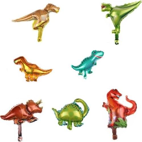 10pcs Mini Dinosaur Foil Balloons Children Boy Dinosaur Air Balloon Jurassic Word Theme Party Birthday Party Decorations Kids