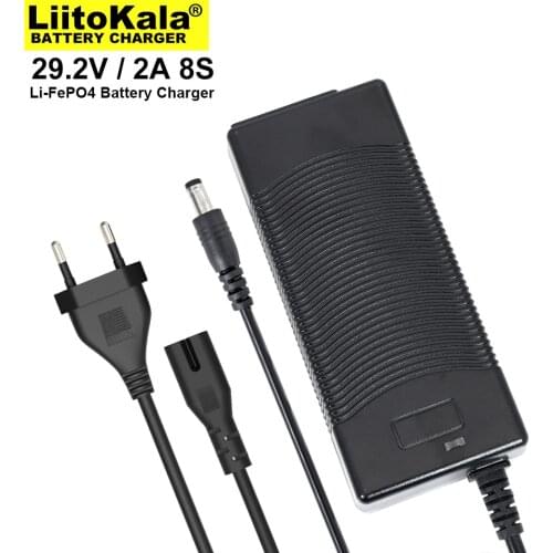 29.2V 2A 8 series 3.2v LiFePO4 battery pack lithium iron phosphate Charger recharging current 2000mAh DC 5.5*2.1mm