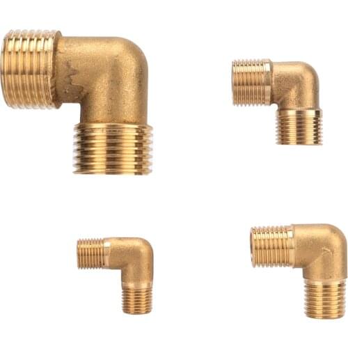 3Pcs Garden Water Connector 1/8" 1/4" 3/8" 1/2" 3/4" Male Thread Brass Elbow Couplings Plumbing Agriculture Water Supply Adapter