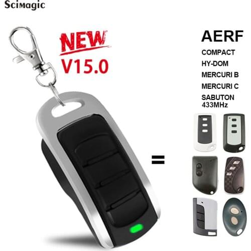433 Garage Remote Control for TMP MARS UNITECH COMPACT AERF MERCURIB HY-DOMGarage Gate Door Key Fob Command-Opener Duplicator