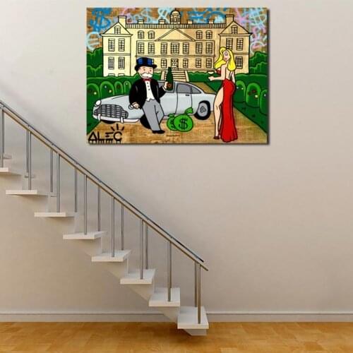 ALEC Monopolies Street Graffiti Canvas Painting Oil Print Bedroom Home Decor Modern Wall Art Oil Painting Poster Salon Pictures