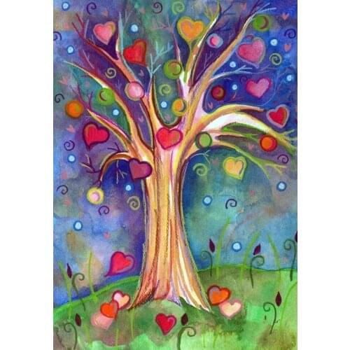 JMINE Div 5D Love Heart Tree Full Diamond Painting cross stitch kits art High Quality Plant 3D paint by diamonds
