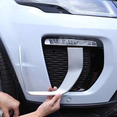 Car Accessory Front Fog Lamp Frame Trim ABS Matt Silver For Land Rover Range Rover Evoque HSE Dynamic 2016 2017