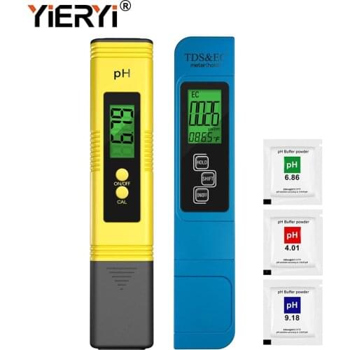 2PCS/Set Digital TDS EC PH Meter Water Quality Purity Monitor Test Pen LED Display Temperature Tester Filter for Aquarium Pool