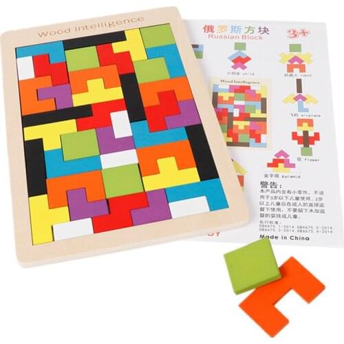 3D Wooden Puzzle Jigsaw Board Toys Intellectual Tangram Brain Children Wood Puzzles Games Kids Montessori Toy Birthday Gifts
