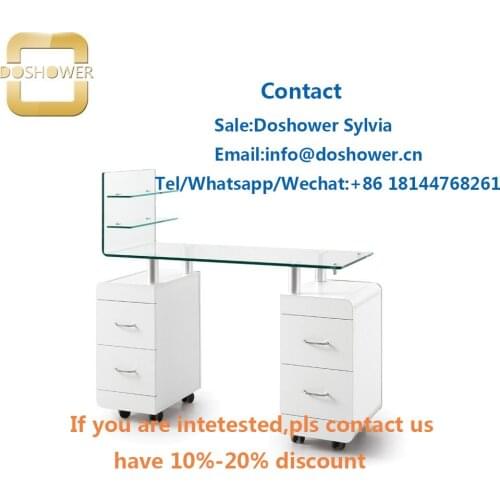 Doshower DS-1150 modern nail table with acrylic powder salon furniture manicure table for nail station nail tables