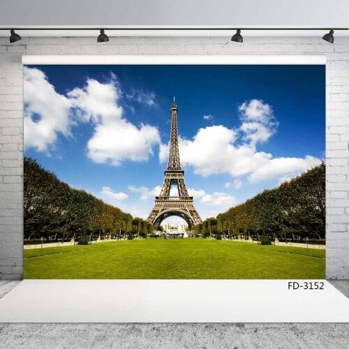 Photo Backdrop Eiffel Tower Square Computer Printed Photocall Background for Children Baby Wedding Photoshoot Photography Props