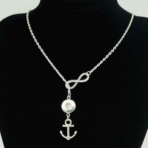 Hot sale beauty anchor snap necklace 50cm adjustable fit 12MM snap buttons snap jewelry wholesale DJ0030