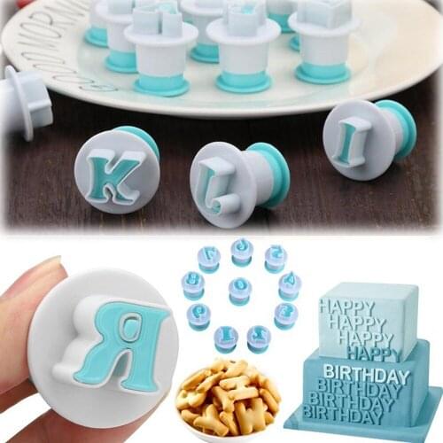 26pcs/Set Cake Decorating Tools DIY Alphabet Letters Cookie Cutter Fondant DIY Biscuit Mold Baking Accessories Stamp Impress
