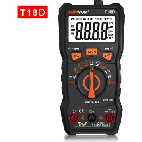 TRUE RMS Multimeter 6000 COUNTS High Precision Digital Multimeter NCV Multimeter Maual Ranging AC/DC Flashlight